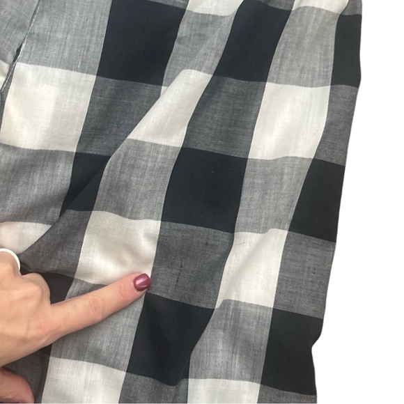 Vintage 60s  Jumbo Buffalo Check Midi Skirt- Black and White -XL - Picture 2 of 3